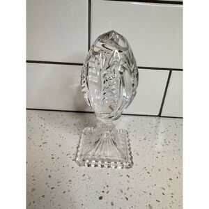 Lead Crystal Egg Figurine Cut Glass‎ Table Decor Paperweight Display Easter